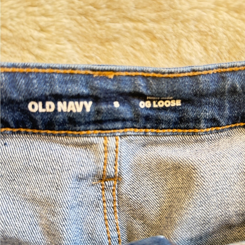 OLD NAVY JEANS HIGH RISE OG LOOSE MEDIUM WASH DENIM SIZE 8 - Picture 5 of 9